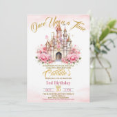 Es war einmal ein Geburtstag der Prinzessin Einladung (Stehend Vorderseite)