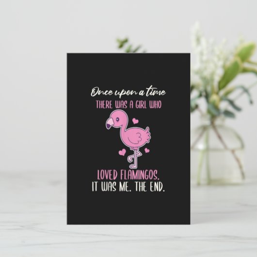 Es war einmal ein Mädchen, das Flamingos liebte Einladung (Stehend Vorderseite)
