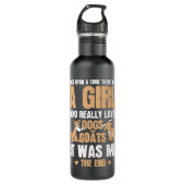 Es war einmal ein Mädchen, das Hunde liebte. Edelstahlflasche (Vorderseite)