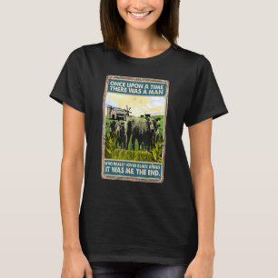 Es war einmal ein Mann Rinderrasse Schwarz T-Shirt