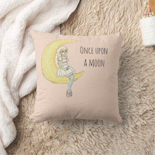 Es war einmal ein Mond-Mädchen-Häschen Kissen