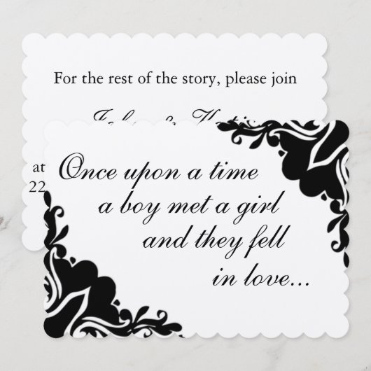 Es war einmal... Einladung zur Hochzeit (Vorne/Hinten)