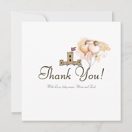 Es war einmal in einem Land der Freude Dankeskarte (Vorderseite)