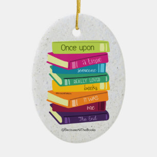 Es war einmal jemand, der Bücher liebte Keramik Ornament