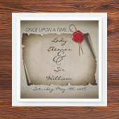 Es war einmal mittelalterliches moody Scroll Wachs Serviette