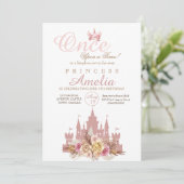 Es war einmal Prinzessin Geburtstag Einladung (Stehend Vorderseite)