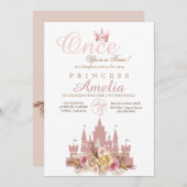 Es war einmal Prinzessin Geburtstag Einladung (Vorne/Hinten)