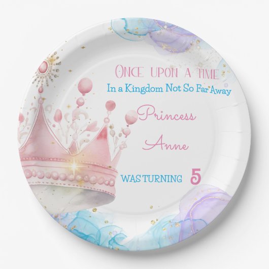 Es war einmal, Prinzessin Geburtstag Pappteller (Vorderseite)