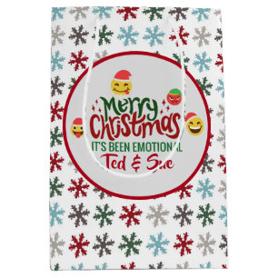 Es war emotional Weihnachten lustiges Emoji Mittlere Geschenktüte