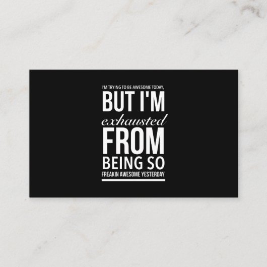 Es war erschöpft, ein phantastisches, lustiges Zit Visitenkarte (Vorderseite)