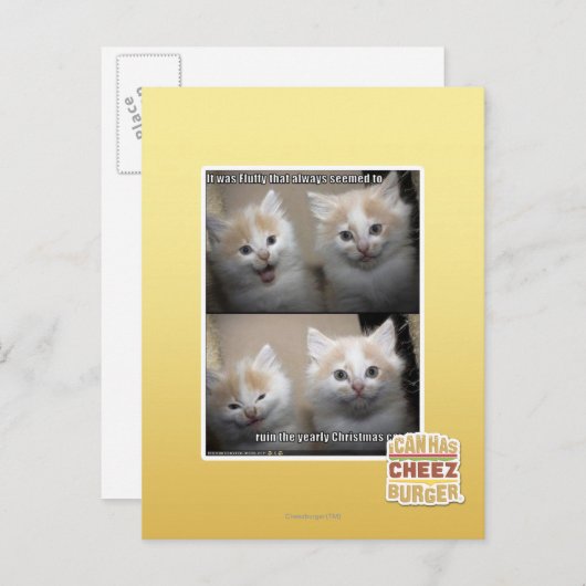 Es war Fluffy Postkarte (Vorne/Hinten)