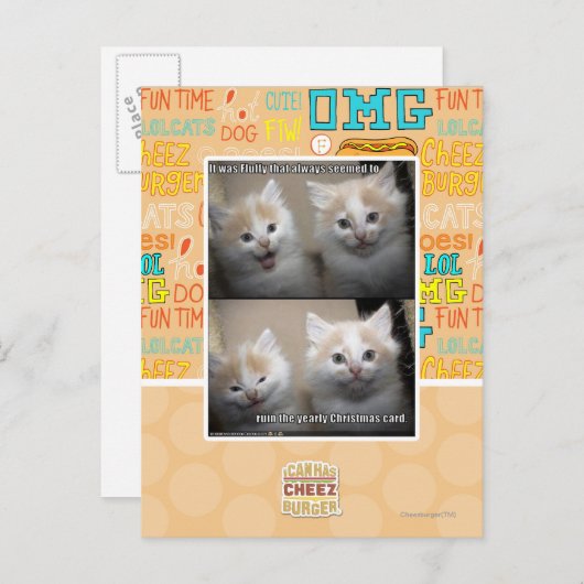 Es war Fluffy Postkarte (Vorne/Hinten)