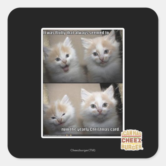 Es war Fluffy Quadratischer Aufkleber (Vorderseite)