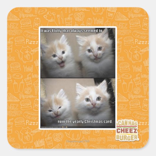 Es war Fluffy Quadratischer Aufkleber (Vorderseite)
