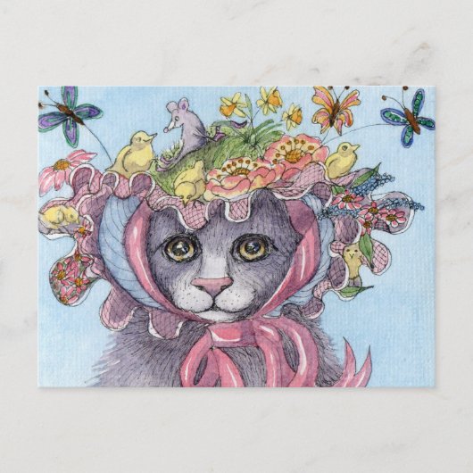 Es war ihr Ostern-Mützeneintritt Feiertagspostkarte (Vorderseite)