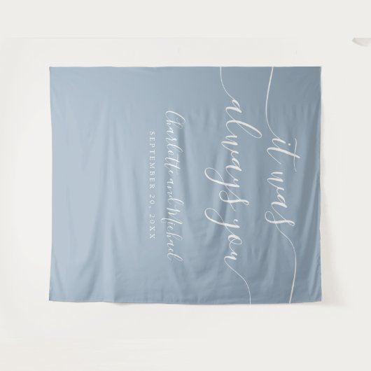 Es war immer der Hintergrund des blauen Fotos Wandteppich (Vorderseite (Horizontal))