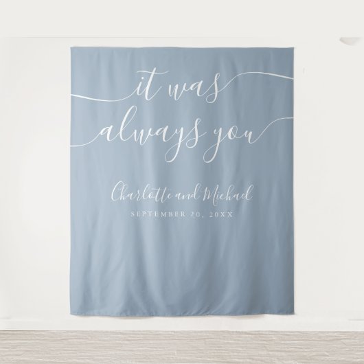 Es war immer der Hintergrund des blauen Fotos Wandteppich (Vorderseite)