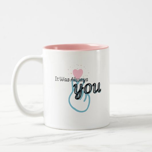 Es-war-immer-du-Kapuzenpullover Zweifarbige Tasse (Links)