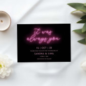 Es war immer du Neon Glow Light Save the Date Einladung