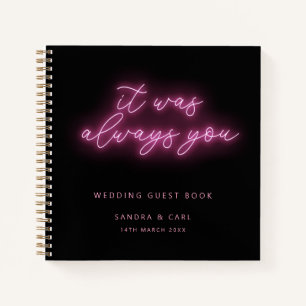 Es war immer du Neon Wedding Gästebuch Notizblock
