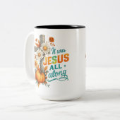 Es war Jesus.. Zweifarbige Tasse (Vorderseite Links)