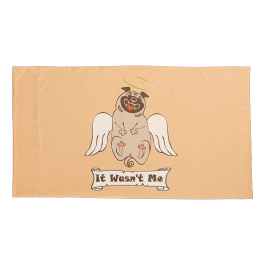 Es war kein lustiges Zitat von "Ich-Engel-Mops" Kissenbezug (Rückseite-Links)