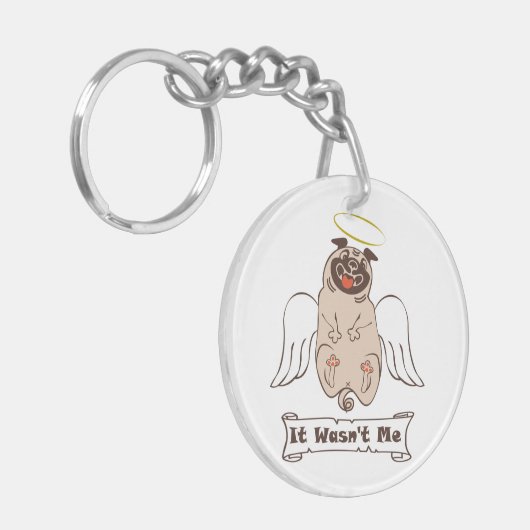 Es war kein lustiges Zitat von "Ich-Engel-Mops" Schlüsselanhänger (Vorderseite links)