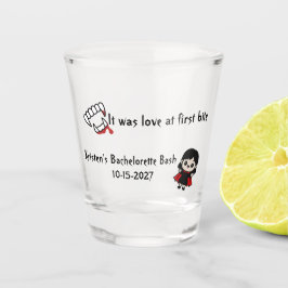 Es war Liebe auf den ersten Biss Halloween Bach Pa Schnapsglas