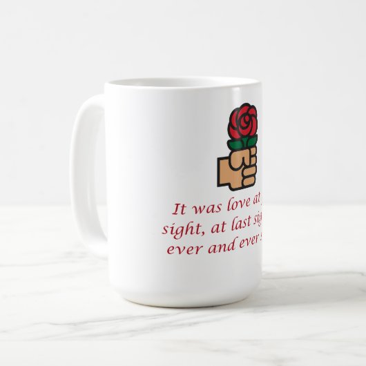 Es war Liebe auf den ersten Blick Kaffeetasse (Vorderseite Links)