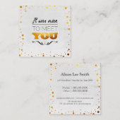 Es war schön, dich kennenzulernen! Goldpunkte Quadratische Visitenkarte (Vorne/Hinten)