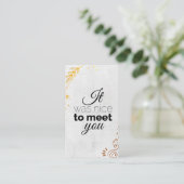 Es war schön, dich kennenzulernen! Goldschmuck Visitenkarte (Stehend Vorderseite)