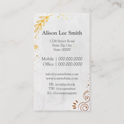 Es war schön, dich kennenzulernen! Goldschmuck Visitenkarte (Rückseite)