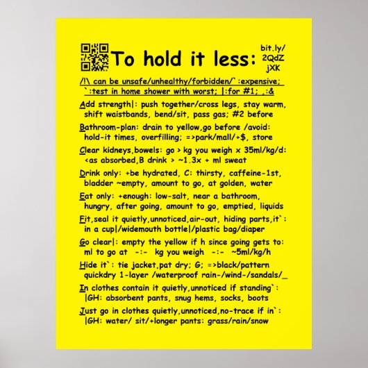 "Es weniger halten" großes Poster (Vorne)