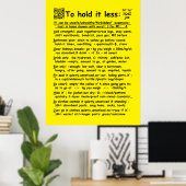 "Es weniger halten" großes Poster (Heimbüro)