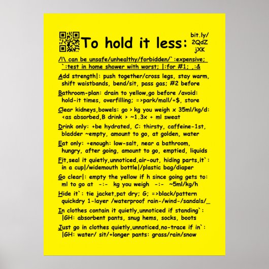 "Es weniger halten" großes Poster (Vorne)