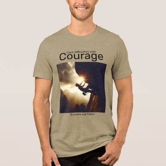 Es werden Schwierigkeiten mit mutigem Erfolg folge Tri-Blend Shirt (Vorderseite)