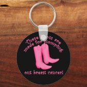 Es werden Stiefel zur Verhinderung von Brustkrebs Schlüsselanhänger (Vorderseite)
