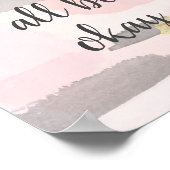 ES WIRD ALLES OKAY SEIN - Pink Gold Zitat Poster (Ecke)