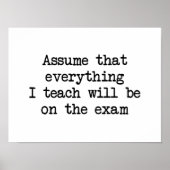 Es wird auf der Prüfung sein Poster (Vorne)