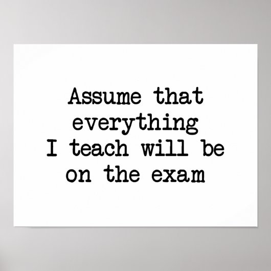 Es wird auf der Prüfung sein Poster (Vorne)