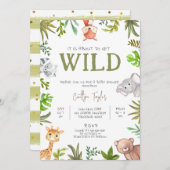 Es wird bald WILD Baby Dusche bekommen Einladung (Vorne/Hinten)