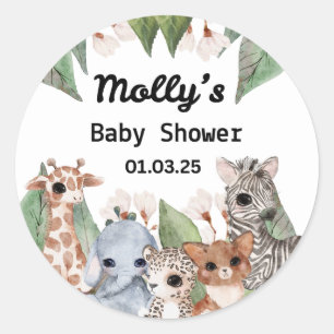 Es wird bald wilde Babydusche runden Aufkleber