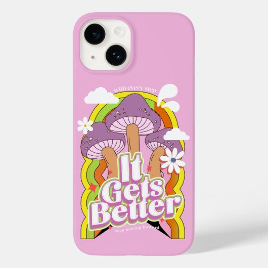 Es wird besser | Gute Vibes & Groovy Feels Retro Case-Mate iPhone Hülle (Rückseite)