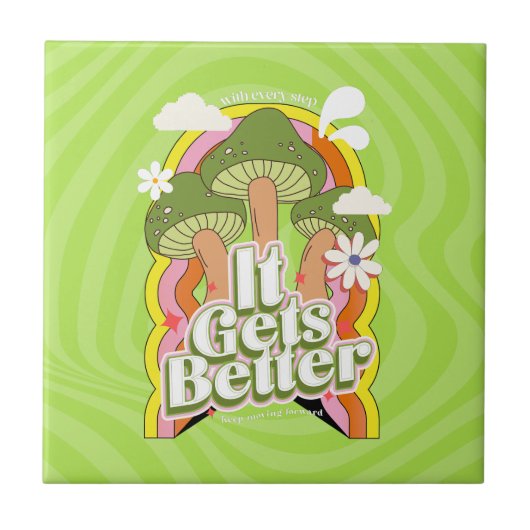 Es wird besser | Gute Vibes & Groovy fühlt sich ku Fliese (Vorderseite)