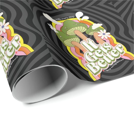 Es wird besser | Gute Vibes & Groovy fühlt sich ku Geschenkpapier (Rolleneckpunkt)
