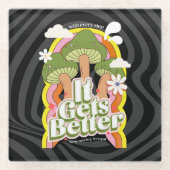 Es wird besser | Gute Vibes & Groovy fühlt sich ku Glasuntersetzer (Vorderseite)