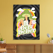 Es wird besser | Gute Vibes & Groovy fühlt sich ku Leinwanddruck (Insitu (Wohnzimmer))