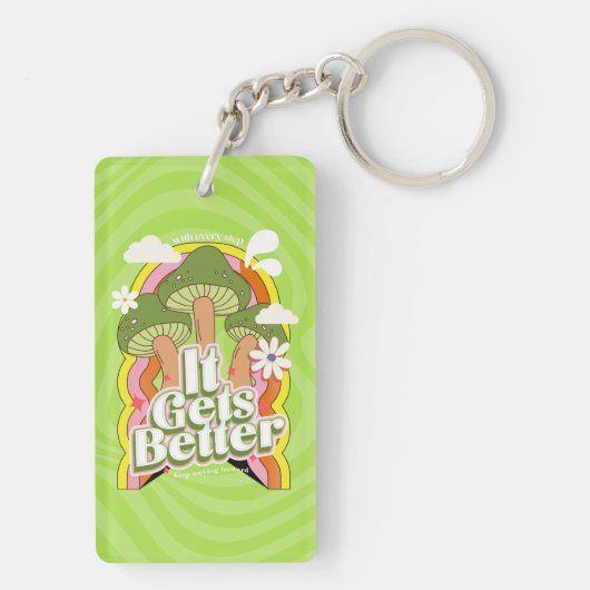 Es wird besser | Gute Vibes & Groovy fühlt sich ku Schlüsselanhänger (Rückseite)
