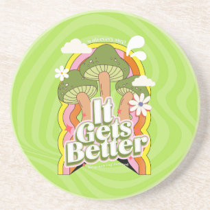 Es wird besser Gute Vibes & Groovy Gefühle Custo Getränkeuntersetzer