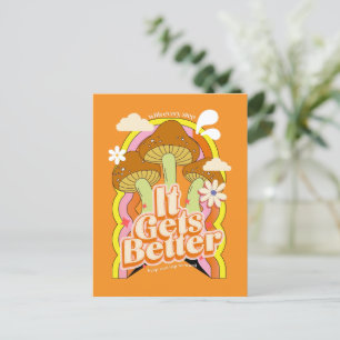 Es wird besser   Gute Vibes & Retro Groovy Feels Feiertagspostkarte